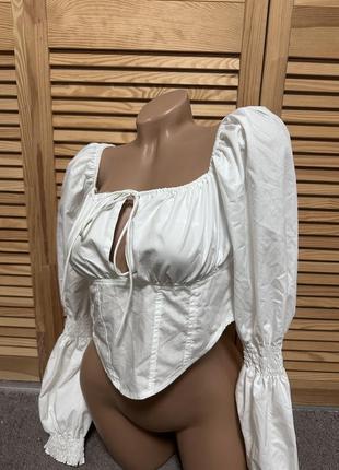 Топ з довгим рукавом білий missguided s