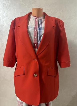 Красный пиджак батал-большой размер7 фото