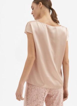 Пудрова рожева футболка шовковий топ шовкова футболка віскоза laurel escada сатиновая футболка атласная футболка блуза топ оригинал