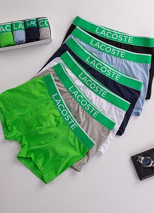 Набор мужских боксеров і стиле lacoste трусы в подарочной коробке премиум качество