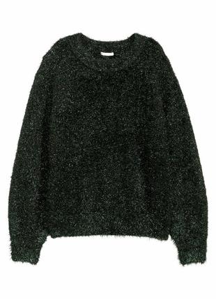 H&m свитер джемпер вязаный женский темный зеленый теплый.