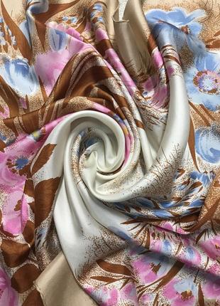 Винтаж. акварельно нежный платок из натурального шелка8 фото