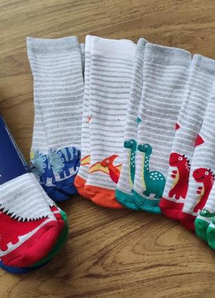 Дитячі теплі шкарпетки дінозаври гарні німеччина lupilu набір 5шт. р.23-26, 27-30