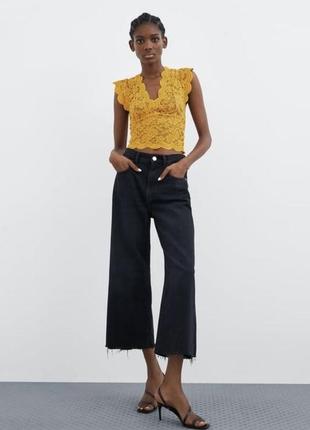 Zara гипюровый топ, кружевной топ, майка, манчка, блуза, гипюровая блуза