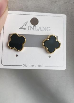 Гвоздики клевер, ванклиф, van cleef, хит, тренд, новинка, цвяшки, пусеты2 фото