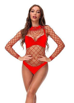 Сексуальное боди сетка m, l, xl красный