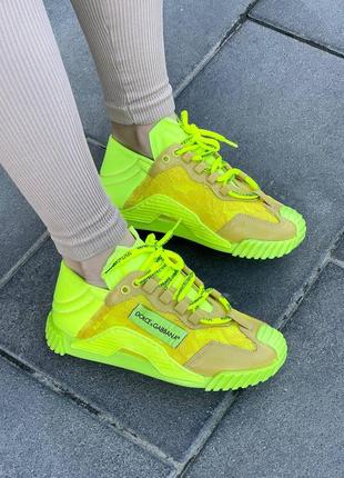 Крутезні жіночі яскраві кросівки tiger & gabbana ns1 neon light green неонові салатові