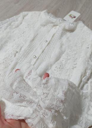 Праздничное новое платье на роспись белое кружева меди8 фото