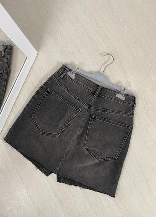 Джинсовая мини юбка с разрезом zara4 фото