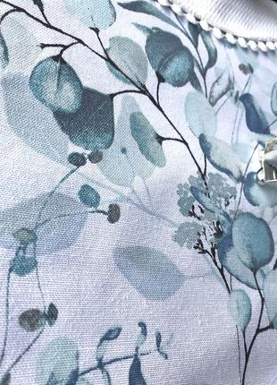 Скатерть с  мятными листьями эвкалипта  с водоотталкивающей ткани 110*160 см3 фото