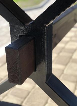 Стол 230х80 см из массива дерева и опор из металла