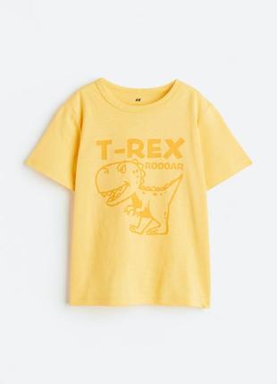 Дитяча жовта футболка динозавр для хлопчика h&m2 фото