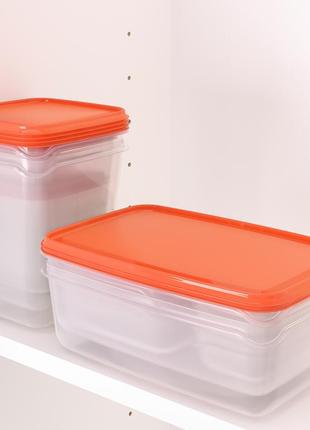 Харчовий контейнер, 17 шт., прозорий, помаранчевий,зелений4 фото