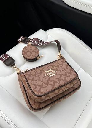 Сумочка в стиле coach / coach brown / отличная сумочка