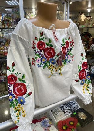 Блуза для дівчинки вишиванка бязь6 фото
