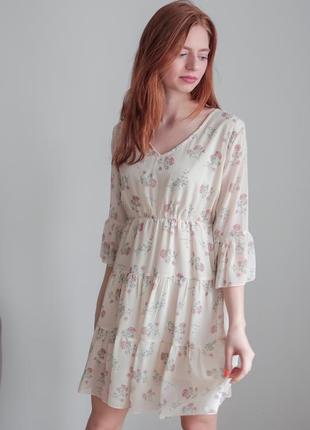 Шифоновое платье в цветочный принт