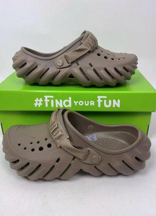 Мужские кроксы сабо crocs echo clog storm original espresso