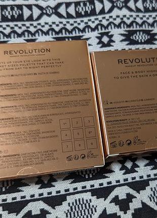 Хайлайтер и палетка теней makeup revolution "precious glamour"