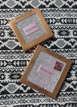 Хайлайтер и палетка теней makeup revolution "precious glamour"