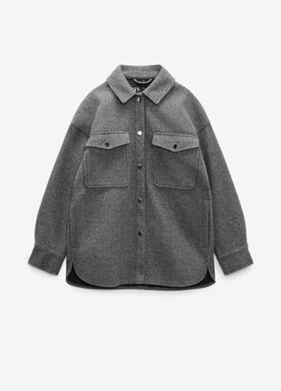 Тепла плюшева сорочка-куртка zara