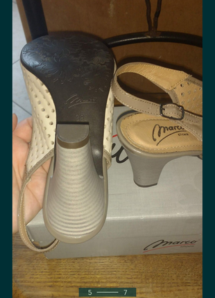 Босоножки на каблуке из перфорированной натуральной кожи 39р.5 фото