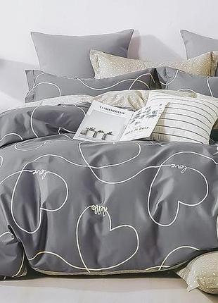 Двуспальный постельный комплект-кардиограмма сердца