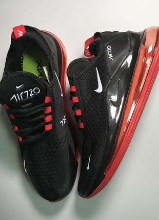 Мужские стильные кроссовки nike air max 720 black red    .