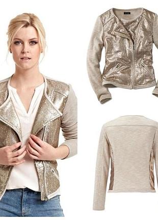 Новый нарядный пиджак- жакет с пайетками от тсм tchibo р. евро 42 , наш 48