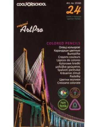 Олівці кольорові професійні cool for school art pro 24 кольори