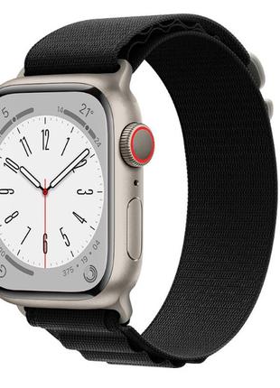 Ремешок / браслет для apple watch 38 40 41 42 44 45 49. черного цвета, нейлоновый. ремешок на эпл вотч2 фото