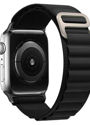Ремінець romansi сумісний з apple watch 38-49, нейлоновий. чорний