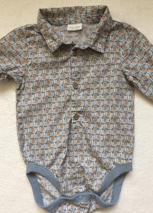 Боди рубашка с изображением слоников next.