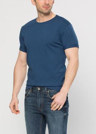 Чоловіча футболка синя lc waikiki / лз вайкікі з круглим вирізом