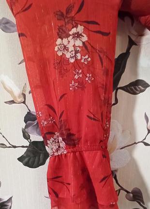 Шифоновая блуза в цветочный принт2 фото