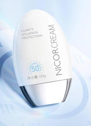 Сонцезахисний крем для обличчя та тіла nicor spf50, 50 г