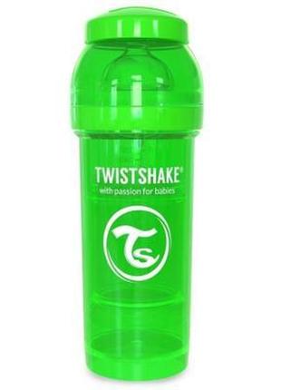Пляшка для годування twistshake антиколькова 260 мл, зелена (24855)