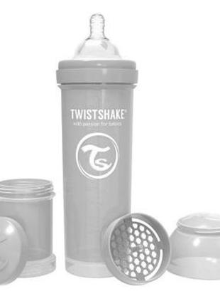 Пляшка для годування twistshake антиколькова 330 мл, сіра (69875)2 фото