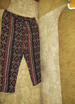 Легкие брюки  большого размера ,с красивым орнаментом.индия.3 фото