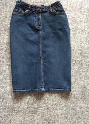 Крутая джинсовая синяя  юбка сигарета,стрейчевая #размер l-m1 фото