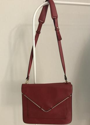 Zara 👜 city bag красная сумка zara