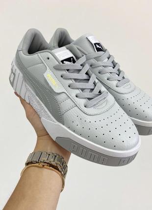 Модні  жіночі кросівки puma cali white/pink(пума калі в сером цвете)(36)