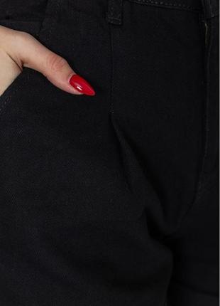 Шорты джинсовые женские однотонные цвет черный4 фото