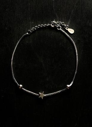 Срібний браслет срібне покриття 925 проби жіночий зірочка