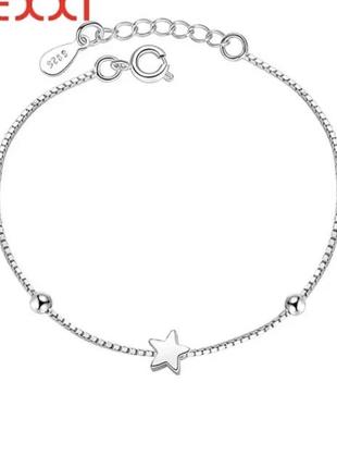 Срібне покриття 925 проби срібний браслет жіночий зірочка1 фото