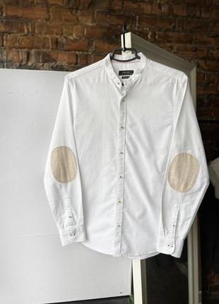 Zara man white long sleeve button shirt білосніжна сорочка на довгий рукав