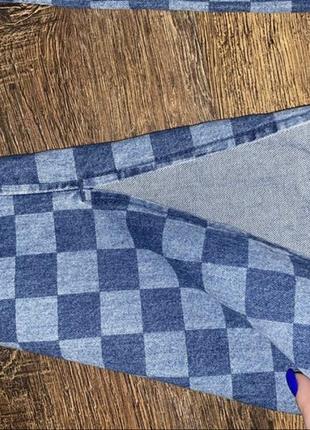 Джинси з розрізом zara h&amp;m джинси в квадрат прямые джинсы с разрезами колор-блок джинсы в шахматный принт2 фото