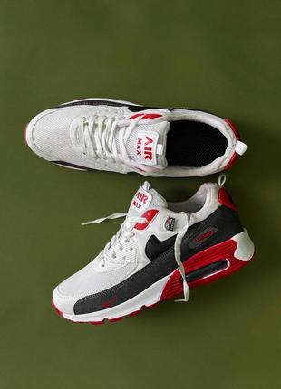 Nike air max 90 white red1 фото