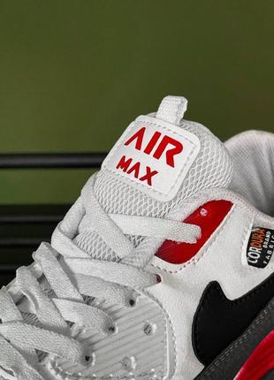 Nike air max 90 white red6 фото
