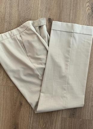 Широкие полушерстяные брюки молочного цвета, р.384 фото