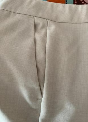 Широкие полушерстяные брюки молочного цвета, р.385 фото